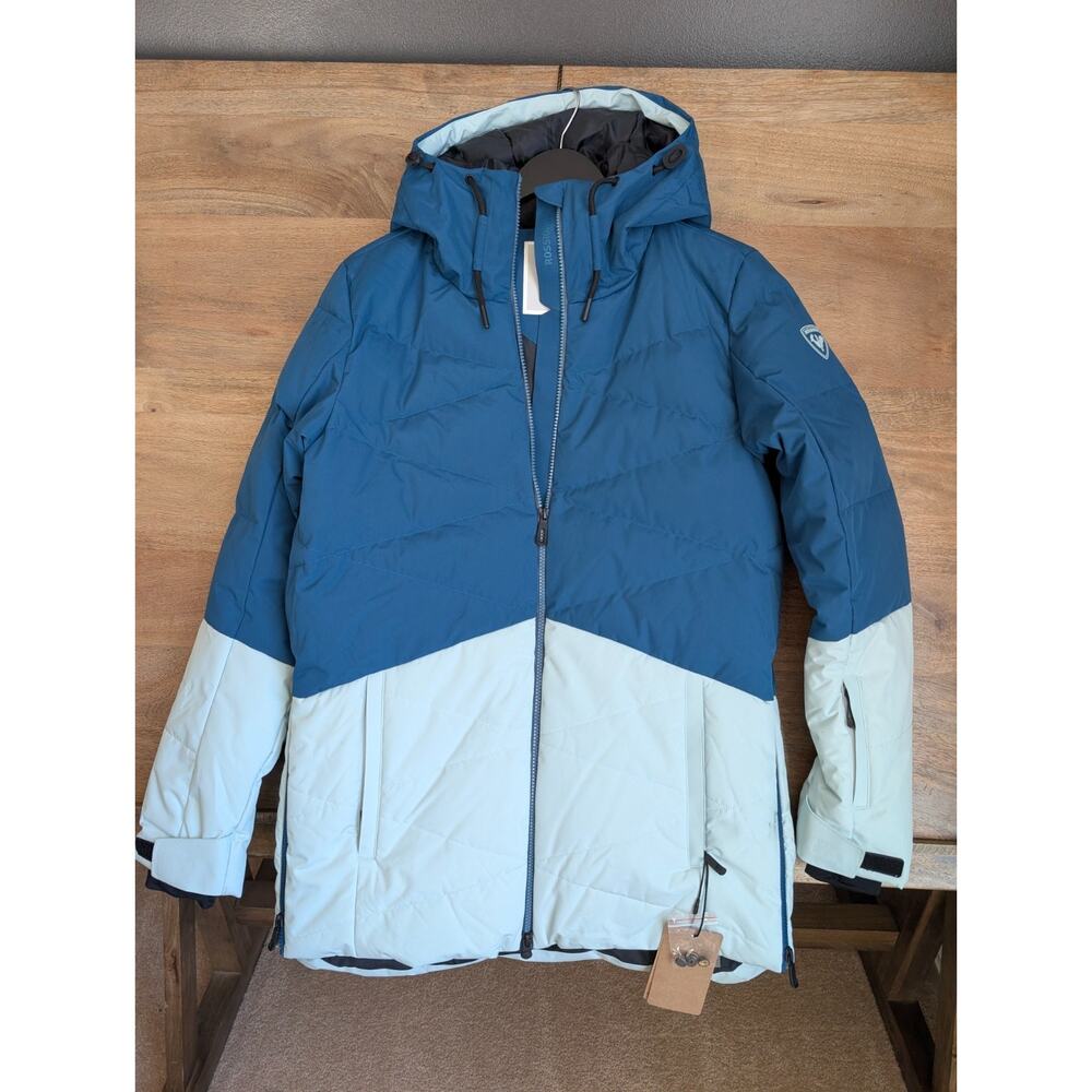 Rossignol Corbet's Parka Puffer Jacket Womens M Blue Deeplake Hooded Zip-Up NWT